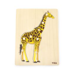 Viga 44605 Puzzle na podkładcez uchwytami - Żyrafa
