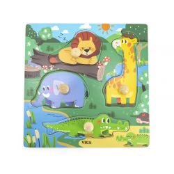 Viga 44593 Puzzle z uchwytami - dzikie zwierzęta
