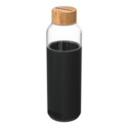 Quokka Flow -  Butelka na wodę ze szkła 660 ml (Black)