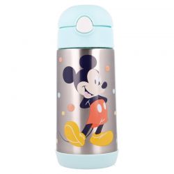 Mickey Mouse - Butelka ze stali nierdzewnej ze słomką 530 ml