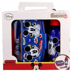 Mickey Mouse - Zestaw lunchbox, bidon 400ml, sztućce